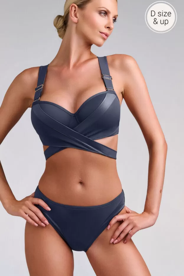 Outlet Marlies Dekkers Lingerie cache coeur haut de bikini balconnet plongeant steelgrey