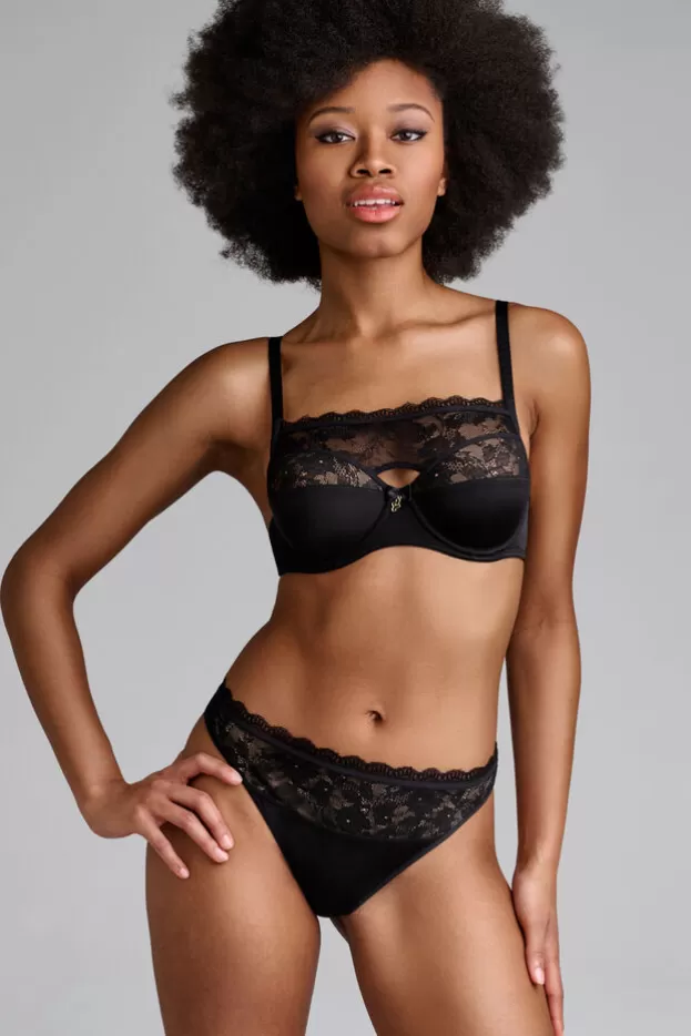Shop Marlies Dekkers Lingerie carita 4 cm string blacklaceandsand