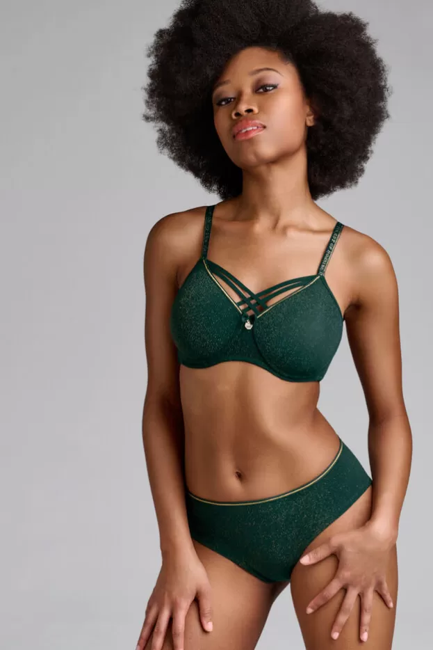 Fashion Marlies Dekkers Lingerie dame de paris care bra pinegreenandgoldlurex