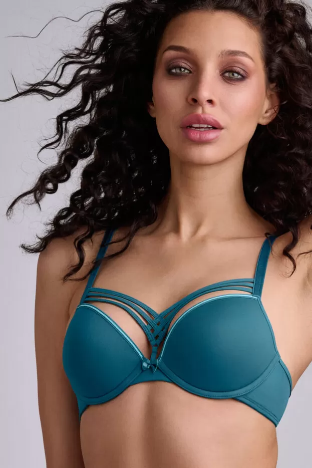 Online Marlies Dekkers Lingerie dame de paris soutien-gorge push-up petrolandlightblue