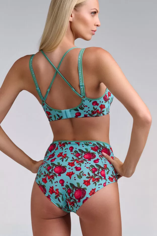Shop Marlies Dekkers Lingerie forbidden fruit high waist slip pomegranateprint