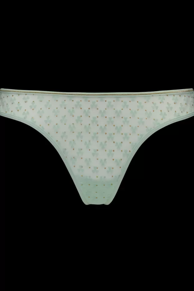 Shop Marlies Dekkers Lingerie lucky clover butterfly string greencloverandgold