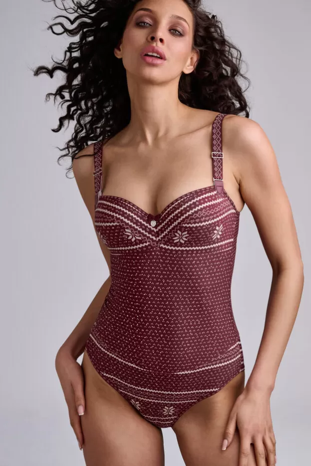 Best Sale Marlies Dekkers Lingerie polaris plongeant balconnet body cabernetredandivory