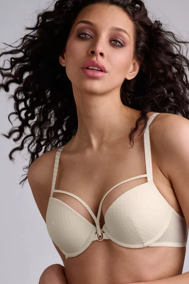 Shop Marlies Dekkers Lingerie space odyssey push up bra checkeredivory