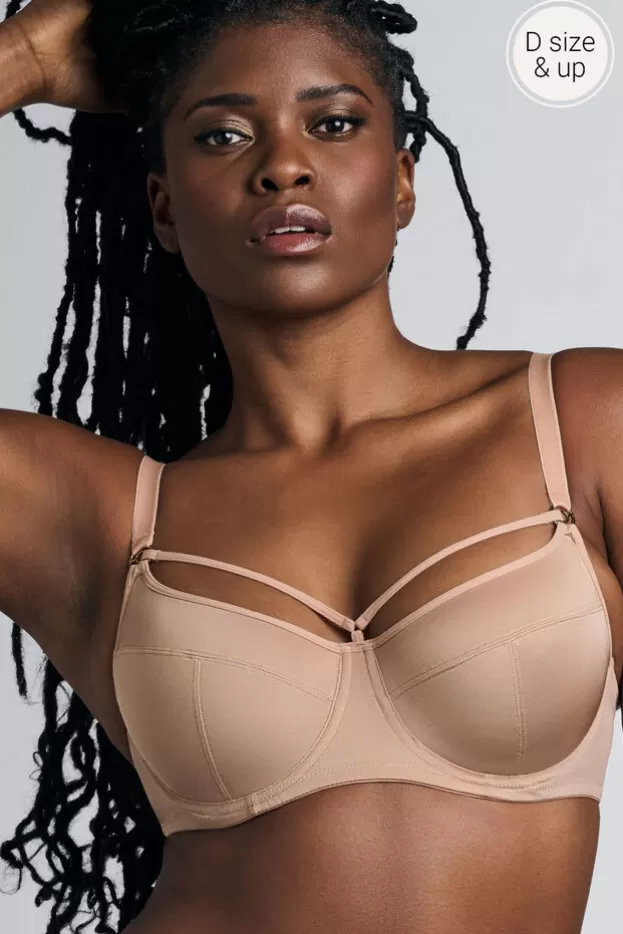New Marlies Dekkers Lingerie space odyssey soutien-gorge balconnet non rembourré glossycamel